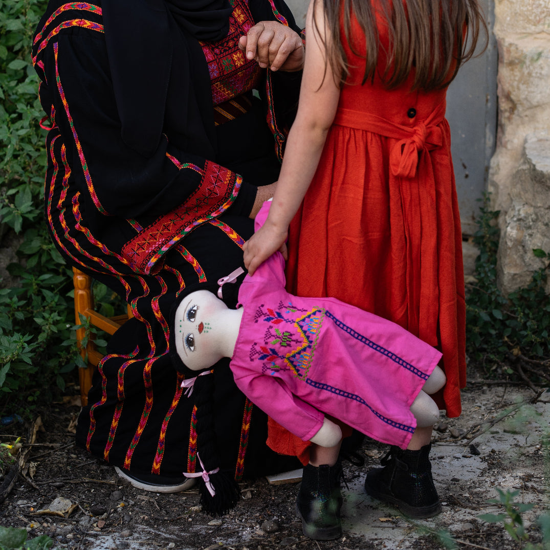 Handmade Doll with Traditional Embroidered Dress and Hand Painted Face