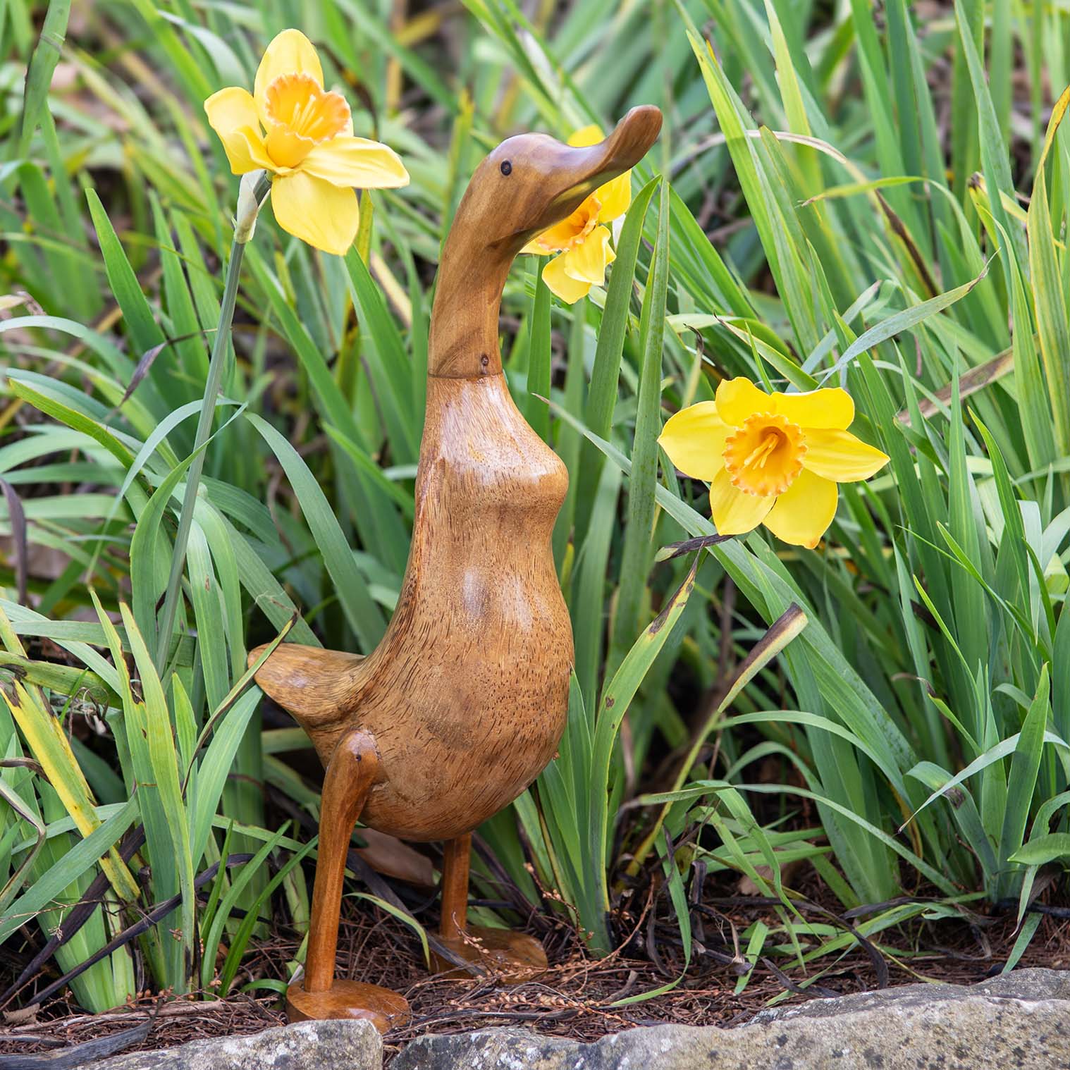 Sculpture de canard en racine de bambou