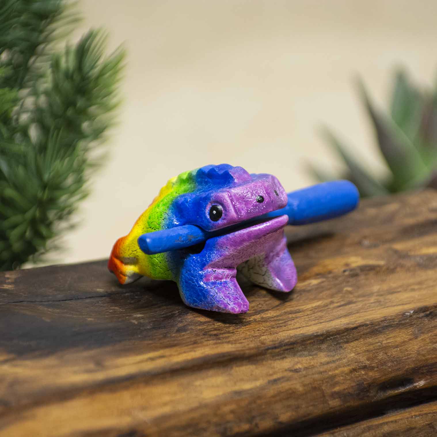 Guiro Grenouille Arc-en-Ciel Miniature