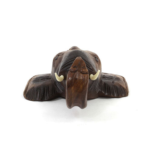 Tête d'éléphant murale sculptée en bois de Raintree