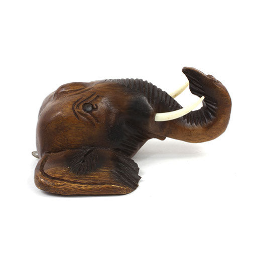 Tête d'éléphant murale sculptée en bois de Raintree