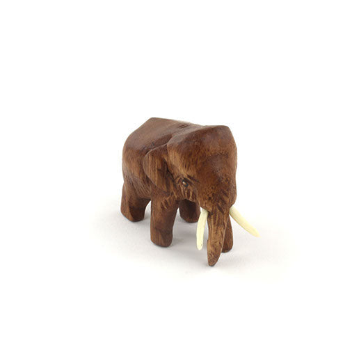 Éléphant sculpté en bois de raintree, mini