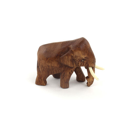Éléphant sculpté en bois de raintree, mini