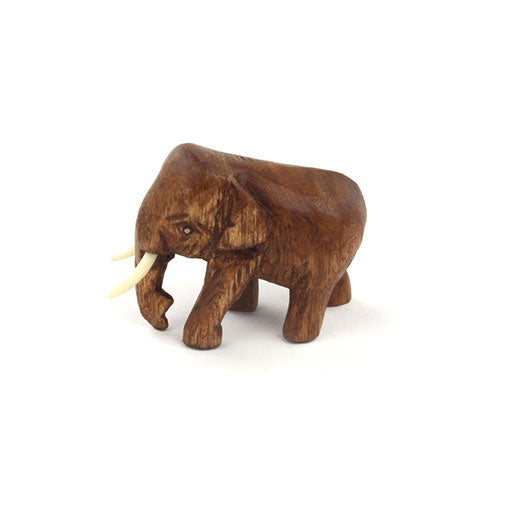 Éléphant sculpté en bois de raintree, mini