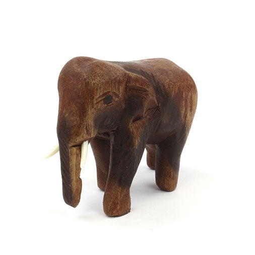 Éléphant sculpté en bois de Saman, petit