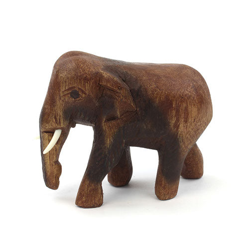 Éléphant sculpté en bois de Saman, petit