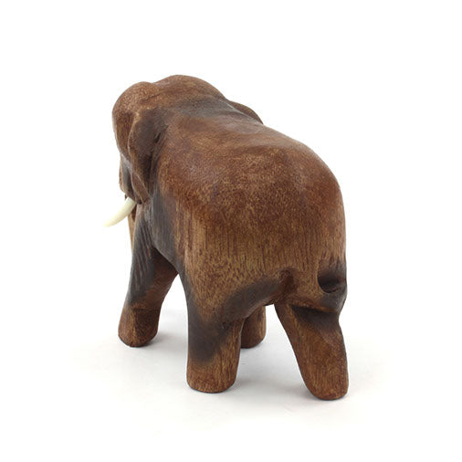 Éléphant sculpté en bois de Saman, petit