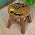 Tabouret en bois de raintree sculpté hibou