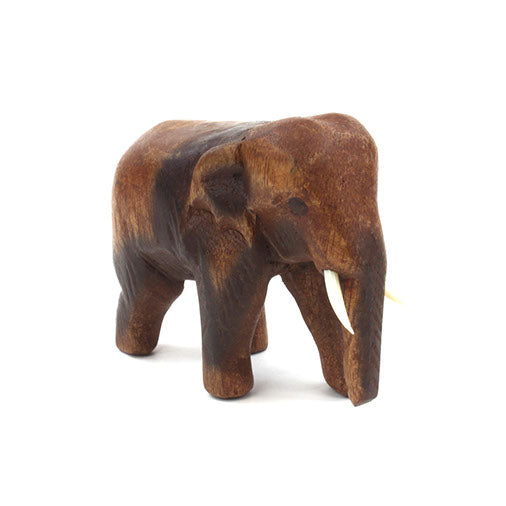 Éléphant sculpté en bois de Saman, petit