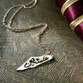Map Necklace Engraved Arabic Calligraphy Falasteen | Handmade Brass Jewelry