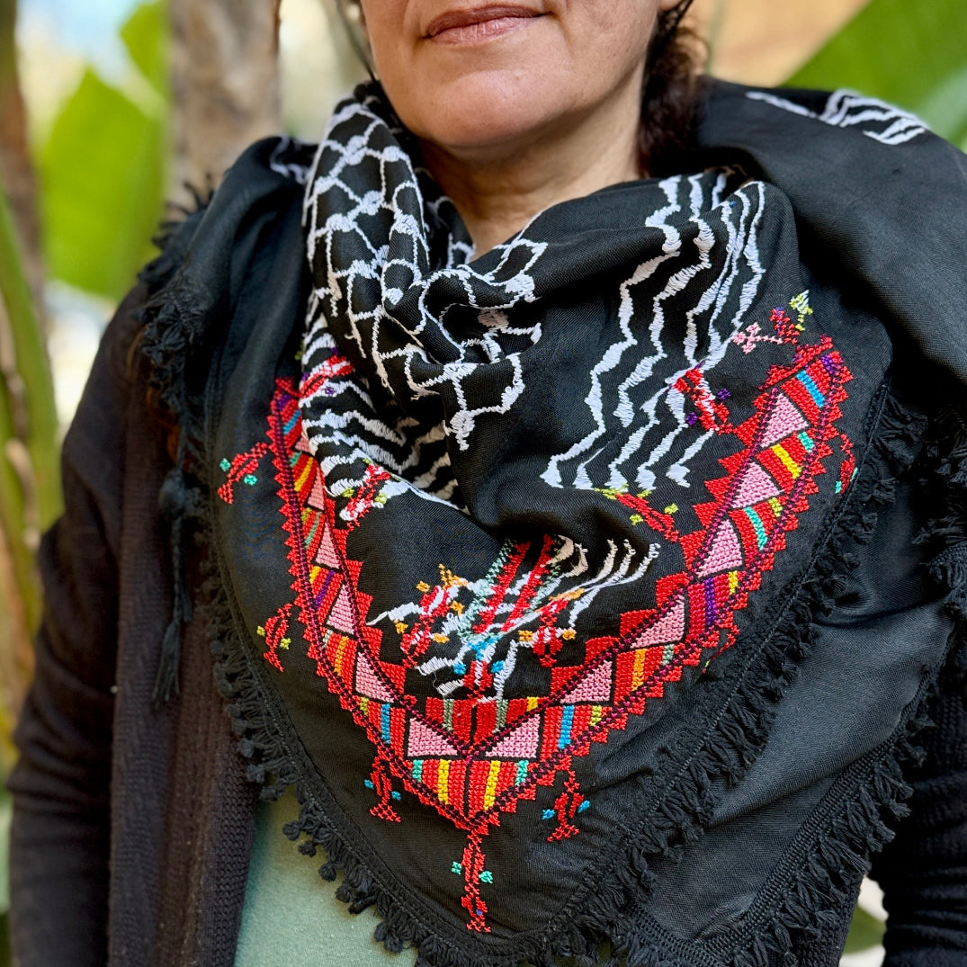 Keffiyeh with Traditional Embroidery | Handcrafted by Women Artisans