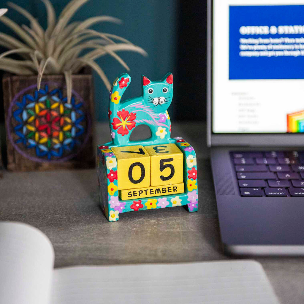 Calendrier perpétuel Chat peint