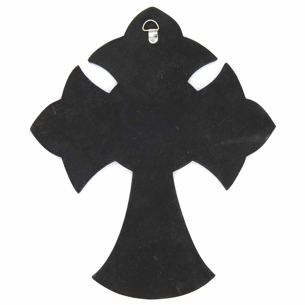 Plaque de croix florale peinte à la main
