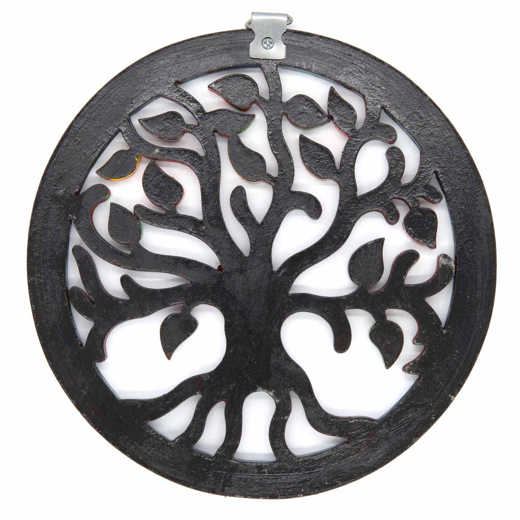 Plaque ronde Arbre de Vie avec feuilles d'automne