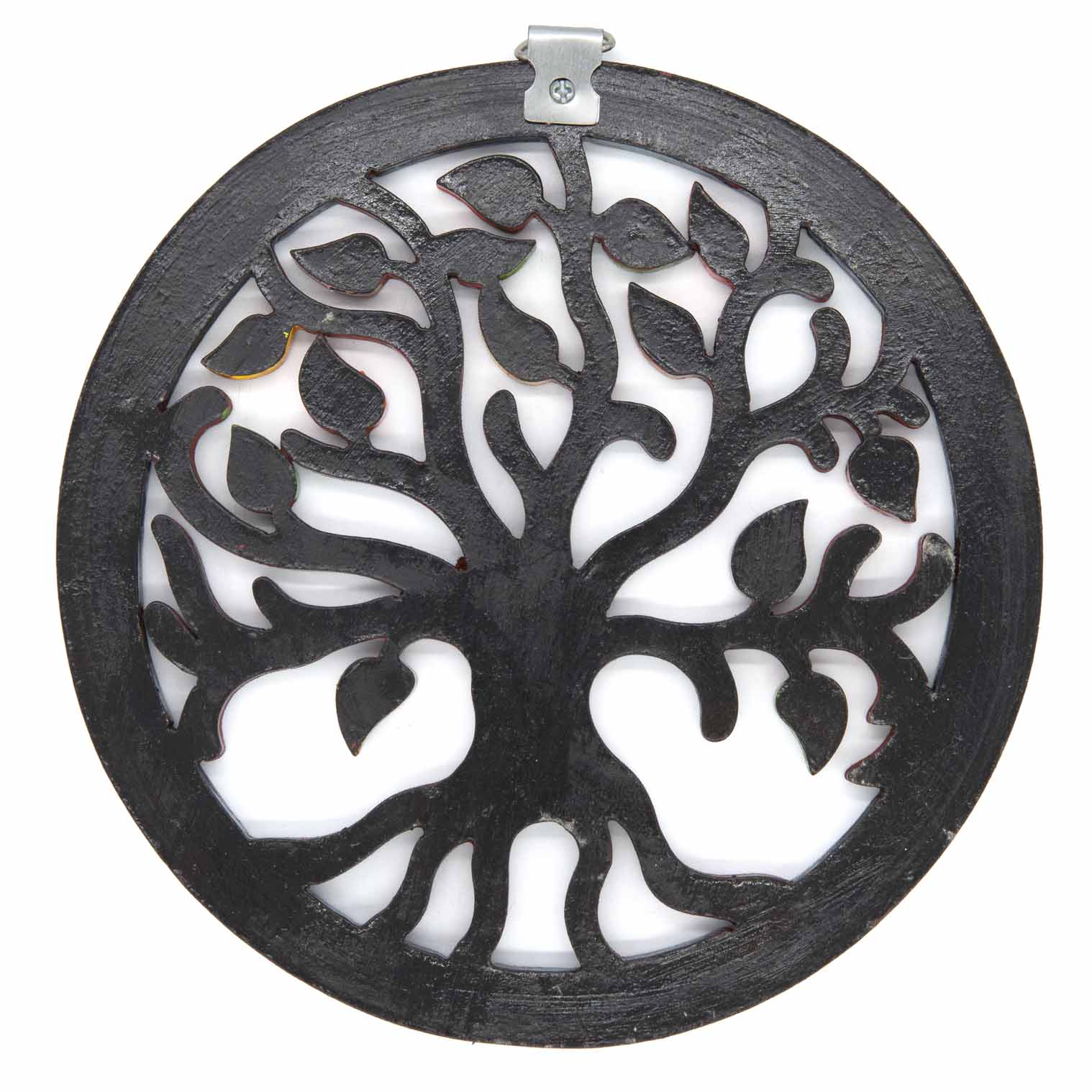 Plaque ronde Arbre de Vie avec feuilles d'automne