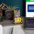 Calendrier perpétuel hibou peint