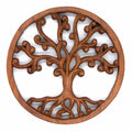 Plaque ronde en bois Arbre de Vie avec branches courbées
