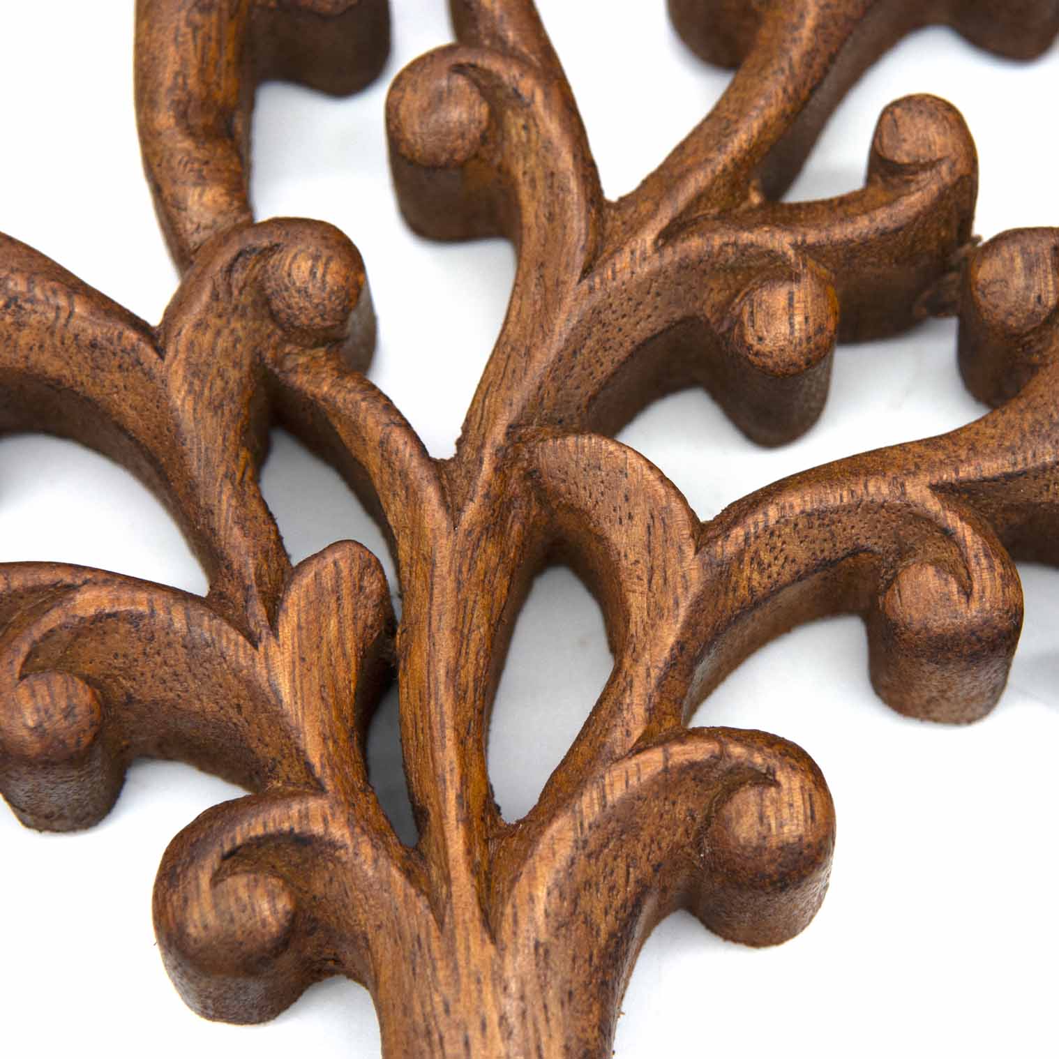 Plaque ronde en bois Arbre de Vie avec branches courbées
