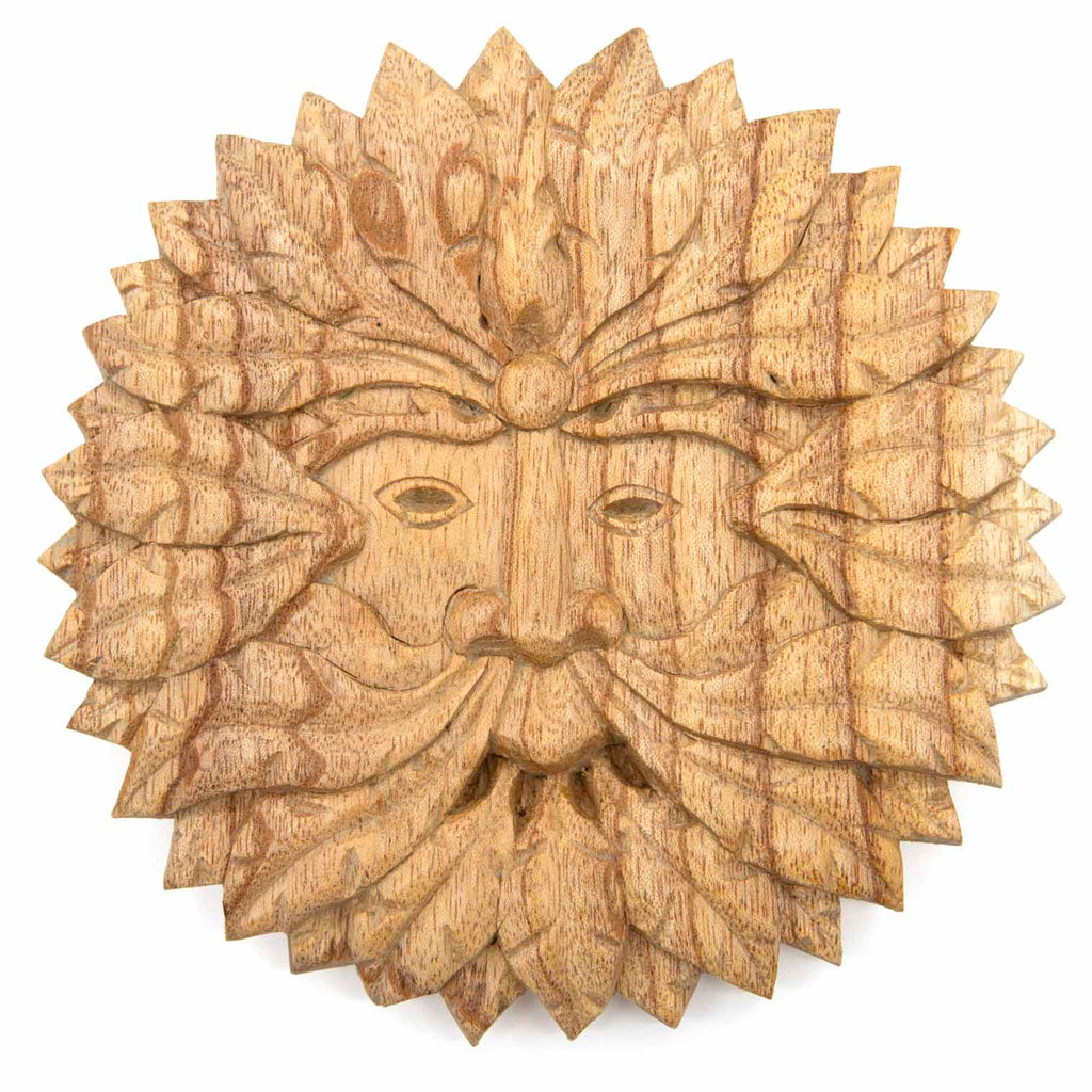 Plaque Ronde en Bois Homme Vert