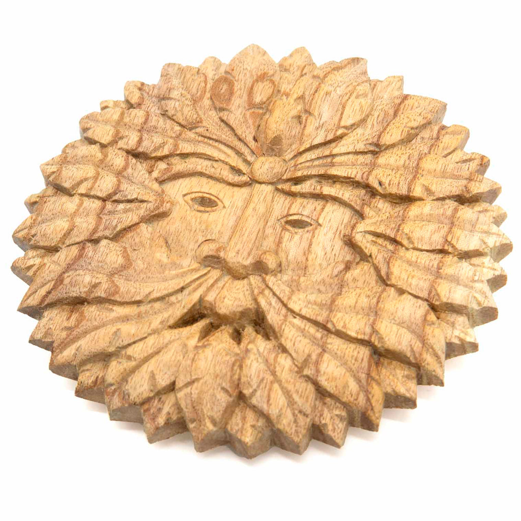 Plaque Ronde en Bois Homme Vert