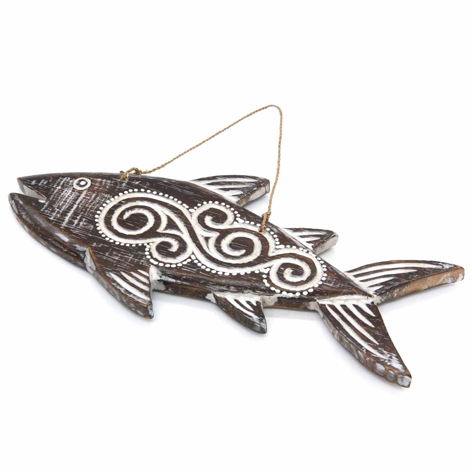 Plaque de poisson sculptée à la main