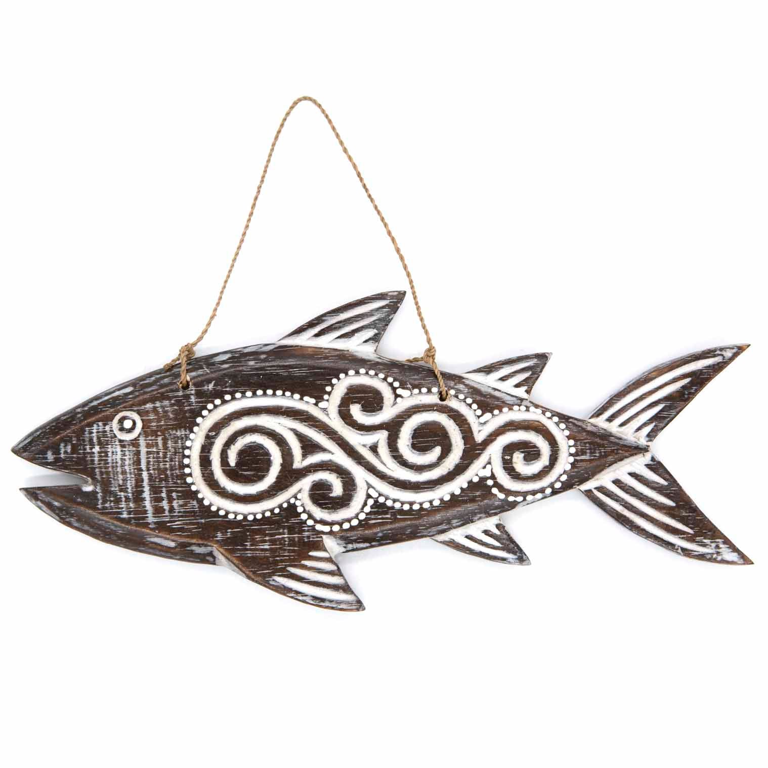 Plaque de poisson sculptée à la main
