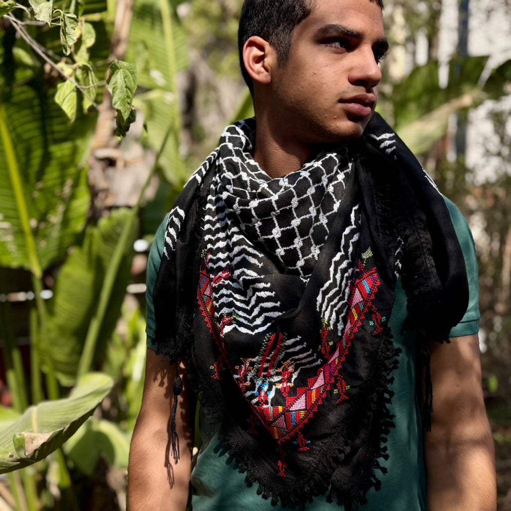 Keffiyeh with Traditional Embroidery | Handcrafted by Women Artisans