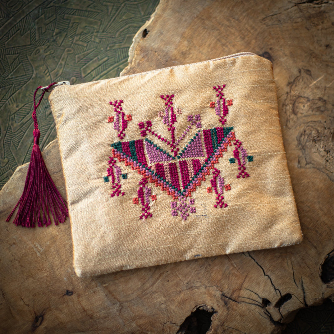 Traditional Gaza Embroidery Pouch on Saya | Hand Embroidered