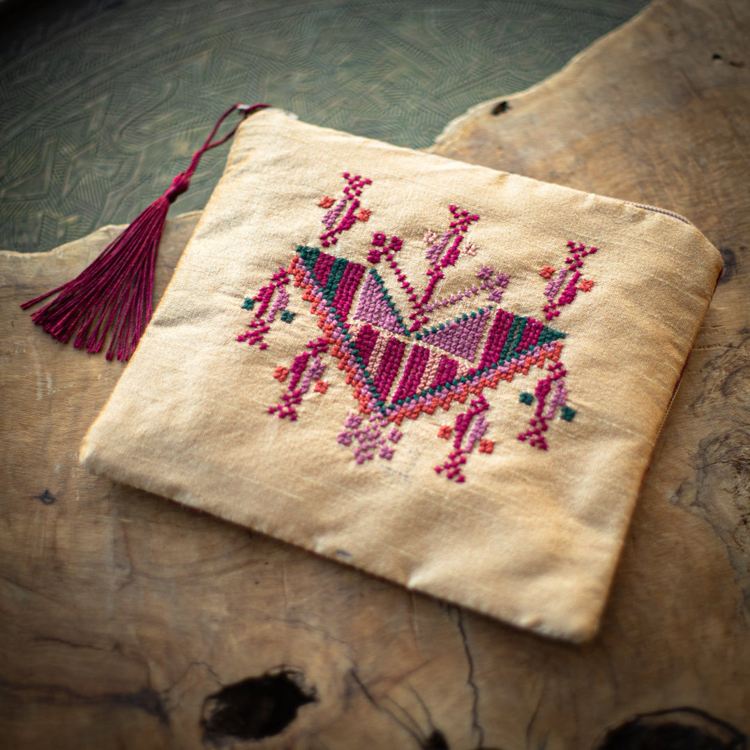 Traditional Gaza Embroidery Pouch on Saya | Hand Embroidered