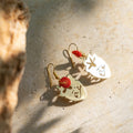 Gaza Strawberry Calligraphy Earrings | Handmade Brass Jewelry