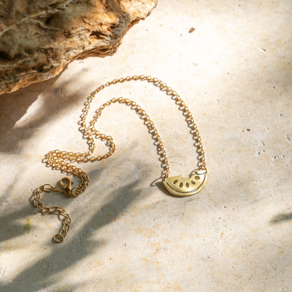 Watermelon Necklace Handcrafted by Women Artisans | Brass Jewelry