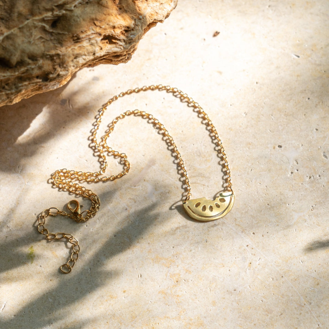 Watermelon Necklace Handcrafted by Women Artisans | Brass Jewelry