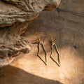 Map Outline Earrings in Brass | Handmade Jewelry