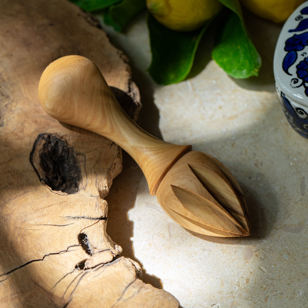 Olive Wood Lemon Reamer | Hand Carved Citrus Juicer