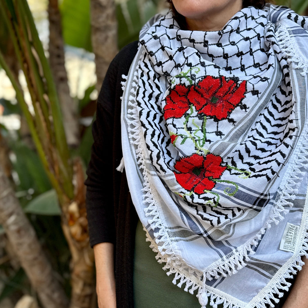 Keffiyeh with Traditional Embroidery | Handcrafted by Women Artisans
