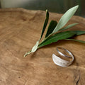 Sterling Silver Olive Leaf on Hand Crafted Band Ring