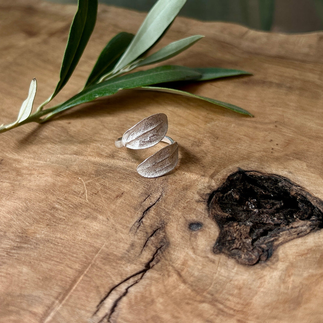 Sterling Silver Olive Leaf Ring | Hand Crafted