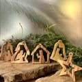 Olive Wood Christmas Ornaments - Pack of 5 | Hand Carved