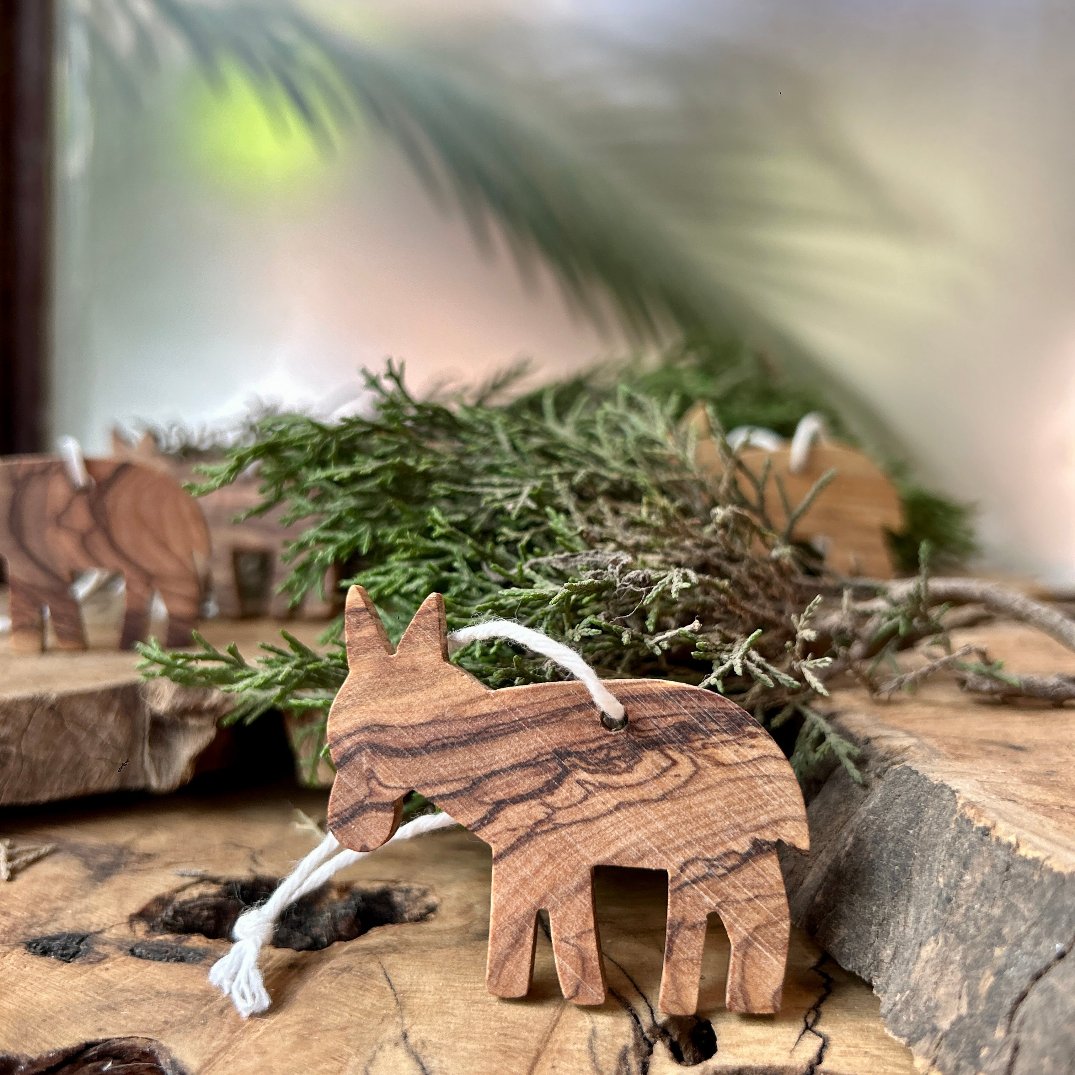 Olive Wood Animal Ornaments | Set of 5 | Handcrafted