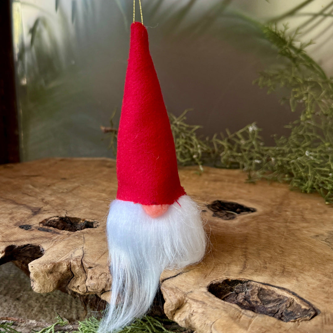 Christmas Gnome Ornament | Handmade Felted Wool