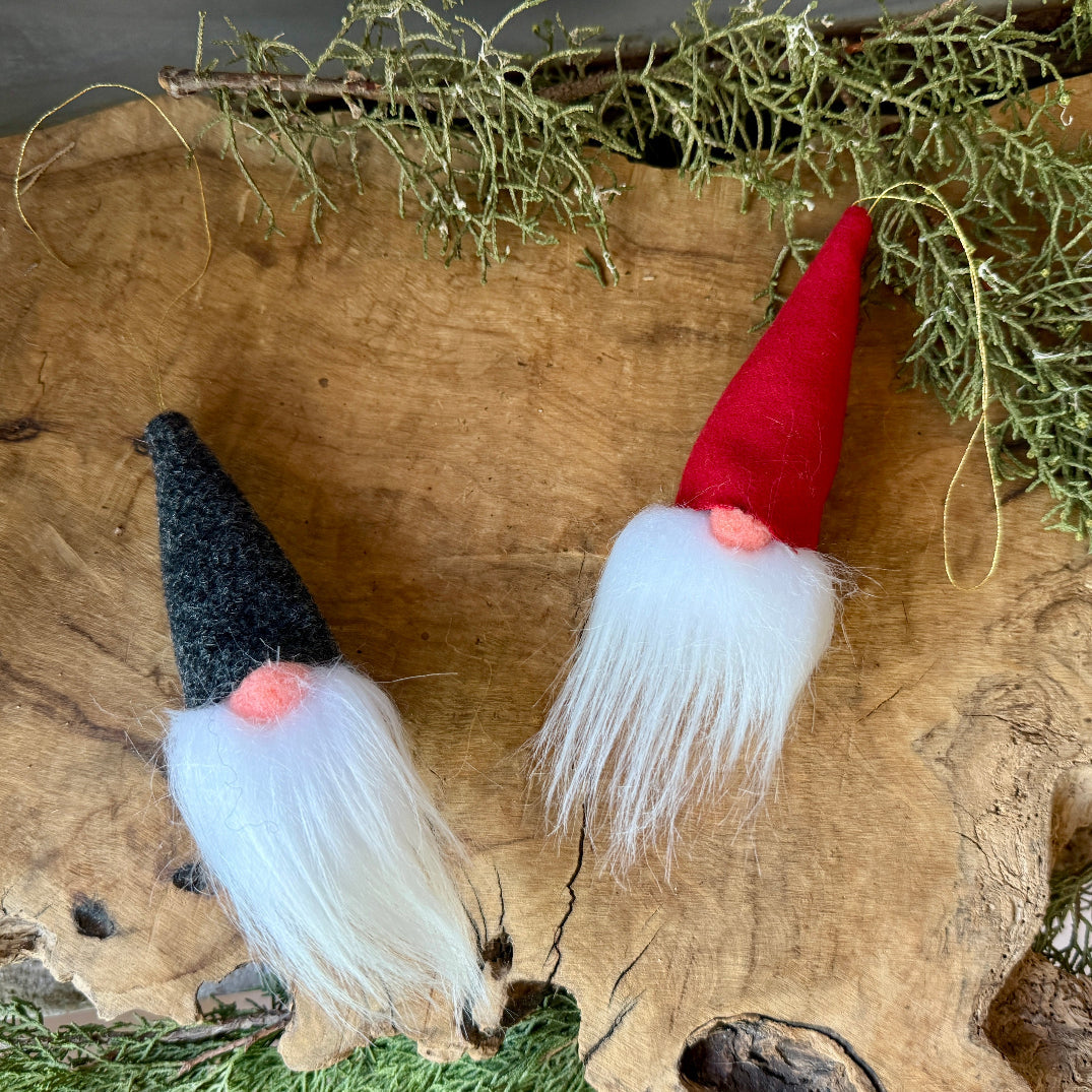 Christmas Gnome Ornament | Handmade Felted Wool