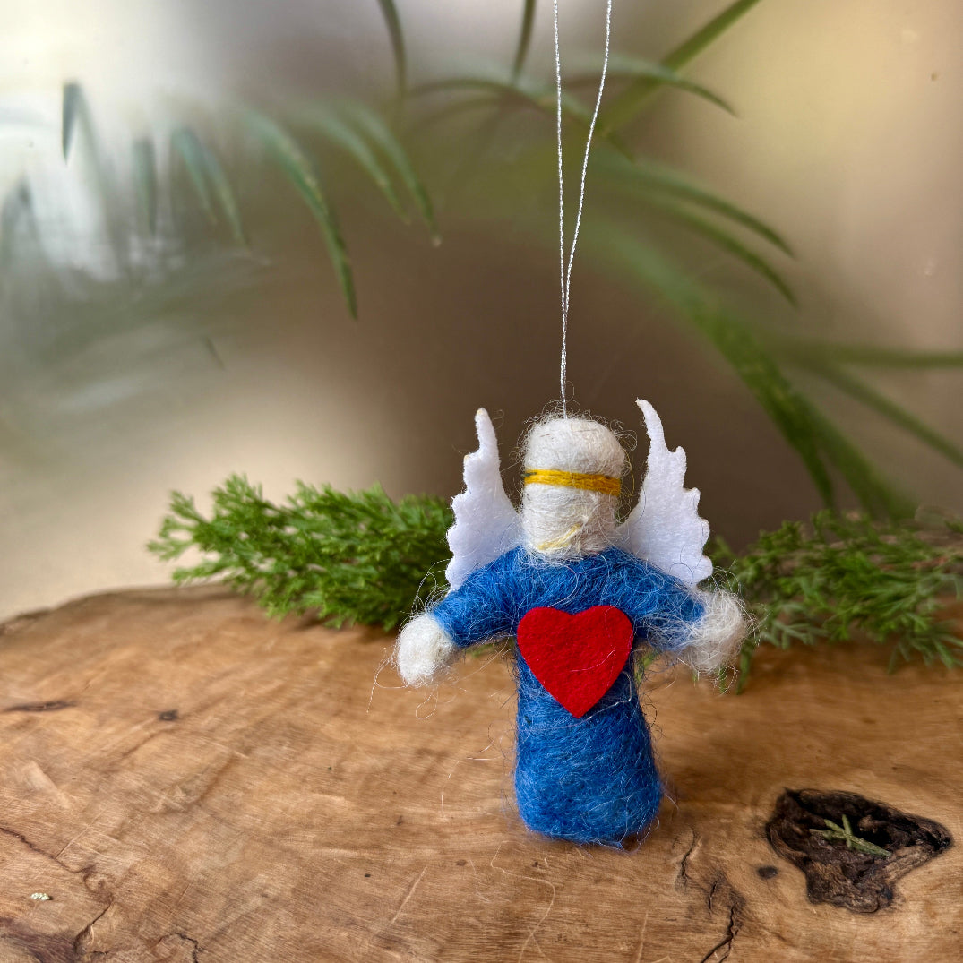 Handmade Angel Christmas Ornament | Cross-Stitched Embroidery