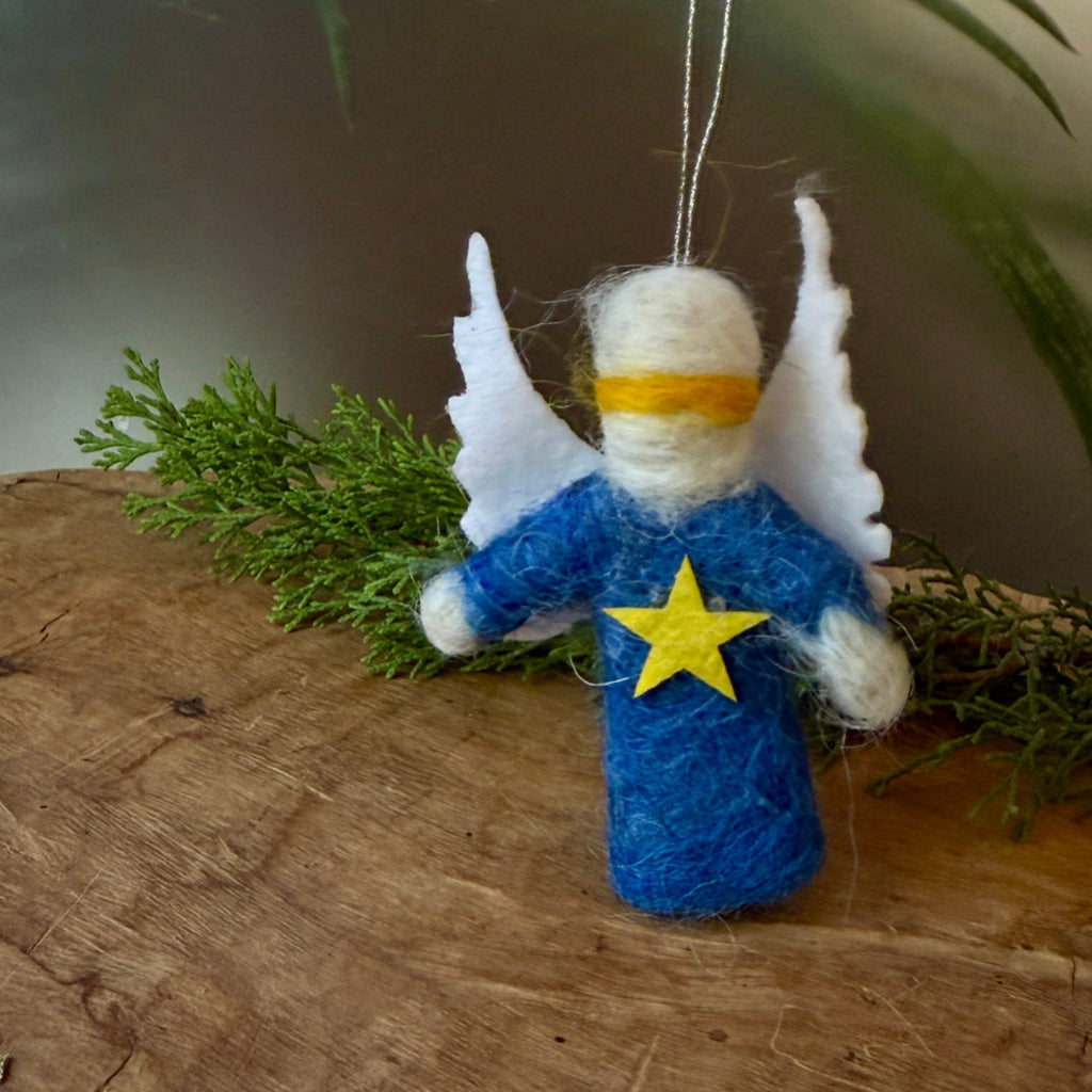 Handmade Angel Christmas Ornament | Cross-Stitched Embroidery