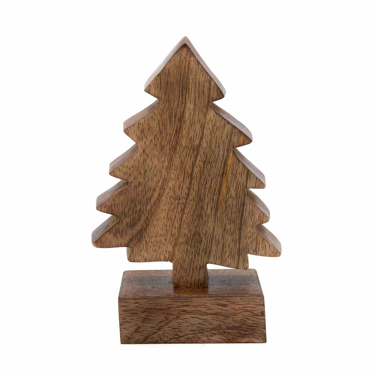 Sapin de Noël sculpté en bois de manguier, petit