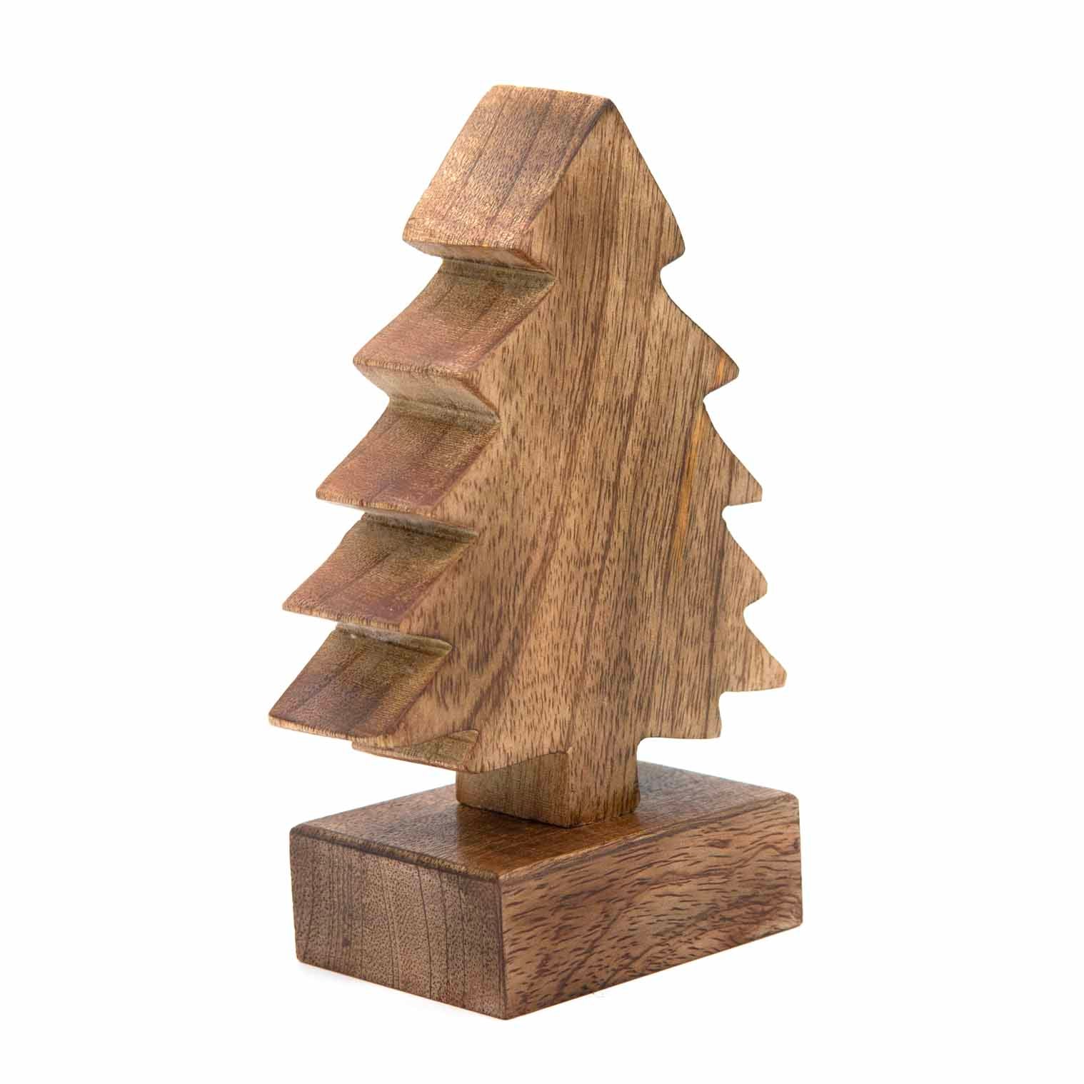 Sapin de Noël sculpté en bois de manguier, petit