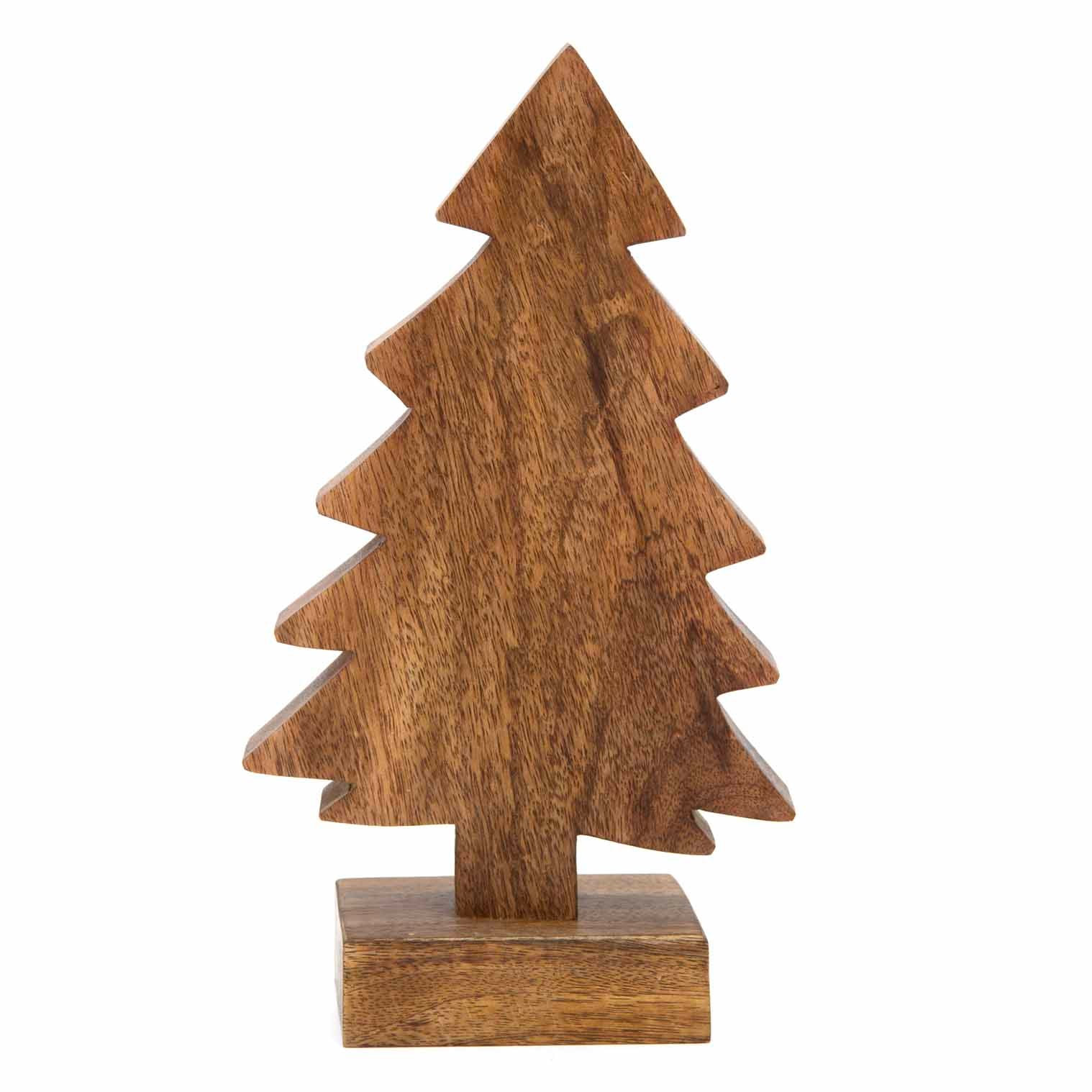 Sapin de Noël en bois de manguier sculpté, moyen