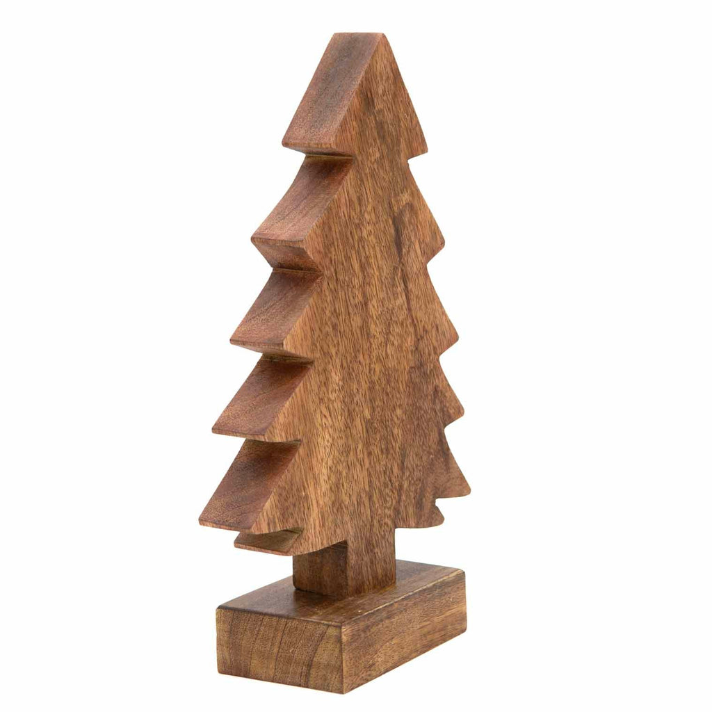 Sapin de Noël en bois de manguier sculpté, moyen