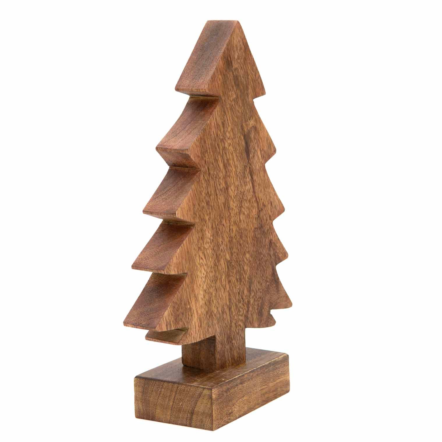 Sapin de Noël en bois de manguier sculpté, moyen