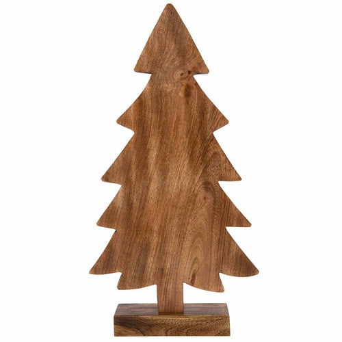 Sapin de Noël sculpté en bois de manguier, grand modèle
