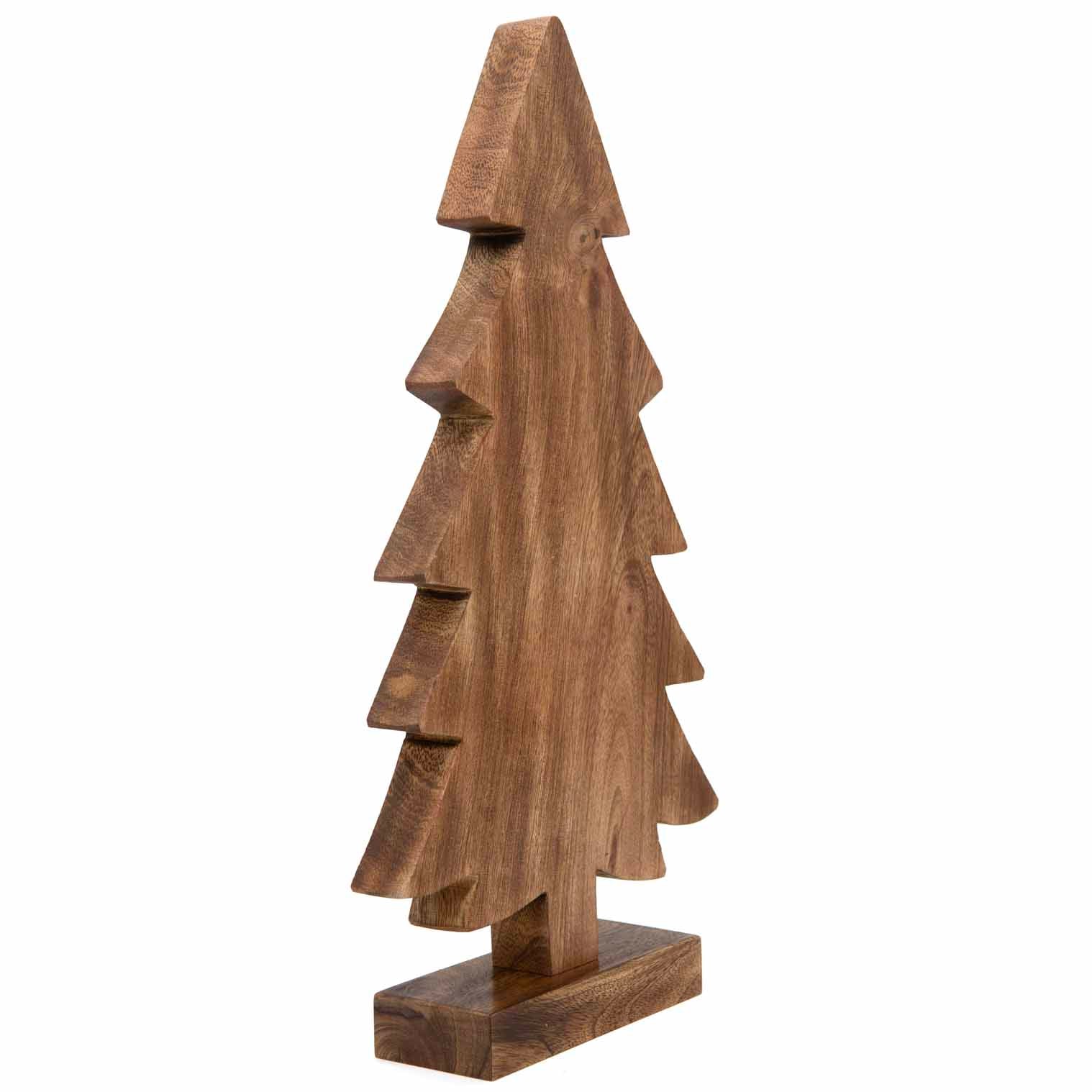 Sapin de Noël sculpté en bois de manguier, grand modèle